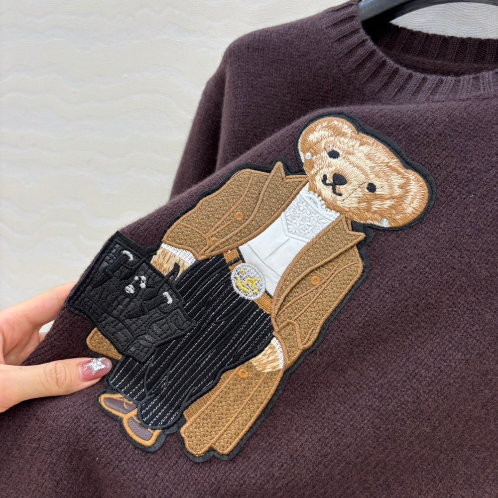 Ralph Lauren Gentleman Bear Brown Crewneck Sweater - Picture 7 of 8
